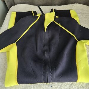 Women's Black and Yellow Swimwear